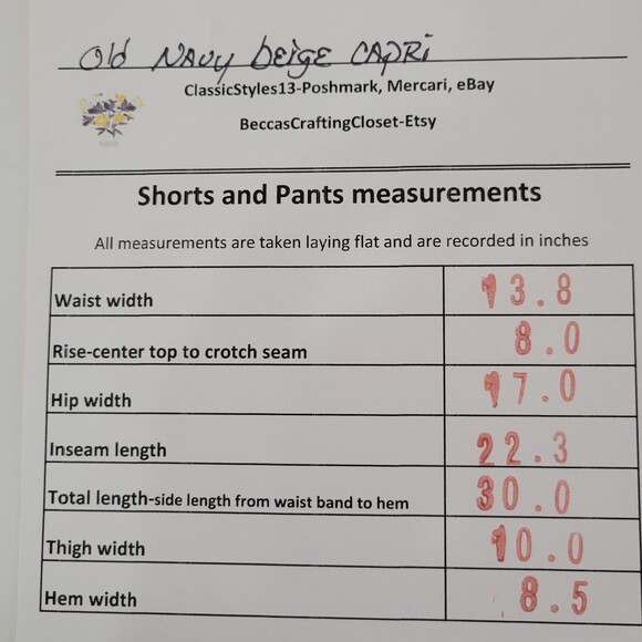 Old Navy Just Below the waist stretch khaki capris size 2 - Picture 10 of 10